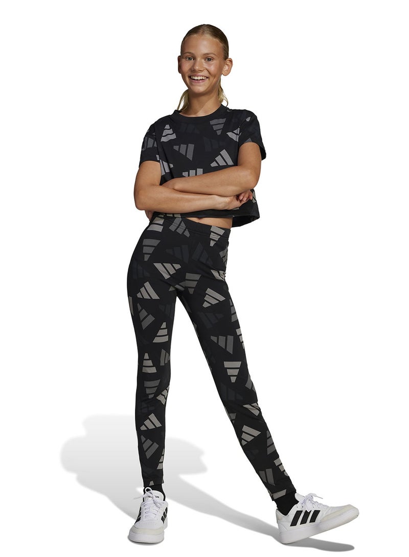 Adidas Youth Seasonal Essentials Logo Celebration Crop T-Shirt - Image 5